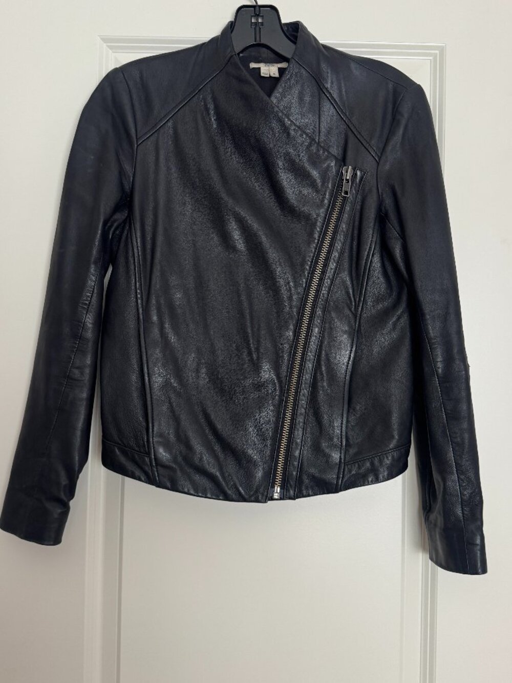 Helmut Lang Black Leather Moto Jacket Size S